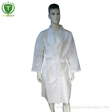 Disposable spunlace nonwoven kimono SPA wear Sauna clothes